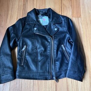 Primark Black Moto Jacket Asymmetrical Zipper Faux Leather